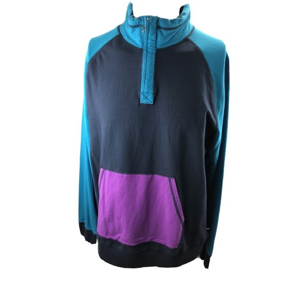 Edgar + Ash Other - Edgar And Ash Sweatshirt Pullover Mens XL Color Block 1/4 Zip Cotton Stretch